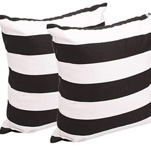 Leaveland Black and White Stripe Throw Pillows